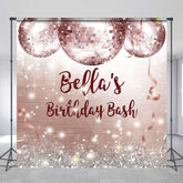 Aperturee - Aperturee Shiny Disco Ball Glitter Custom Birthday Backdrop